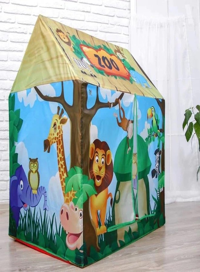 Zyamalox Explore The Jungle With Kids Tent House for Boys and Girls, Animal Print Tent for Magical Playtime Fun - Image 1